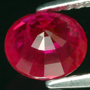 Rubí rojo natural de 1,39 ct, corte óvalo, VS