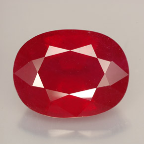 Rubí rojo natural de 14,27 ct, corte óvalo, VS-SI
