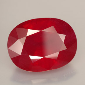 Rubí rojo natural de 14,27 ct, corte óvalo, VS-SI