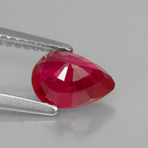 Rubí rojo natural de 1,43 ct, en forma de pera, VS-SI