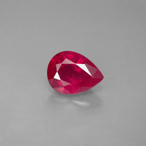 Rubí rojo natural de 1,49 ct, en forma de pera, VS-SI