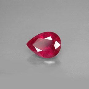 Rubí rojo natural de 1,49 ct, en forma de pera, VS-SI