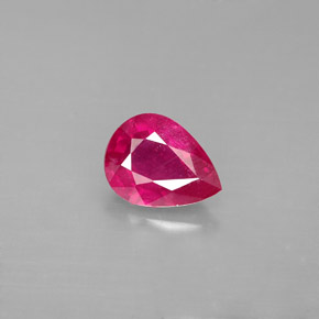 Rubí rojo natural de 1,45 ct, en forma de pera, VS-SI
