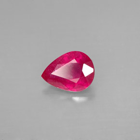 Rubí rojo natural de 1,45 ct, en forma de pera, VS-SI