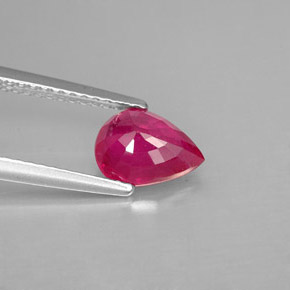 Rubí rojo natural de 1,45 ct, en forma de pera, VS-SI