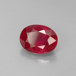 Rubí rojo natural de 1,82 ct, corte óvalo, SI