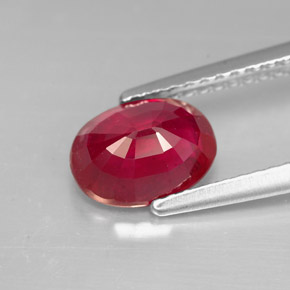 Rubí rojo natural de 1,82 ct, corte óvalo, SI