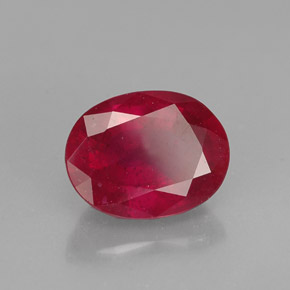 Rubí rojo natural de 1,93 ct, corte óvalo, SI