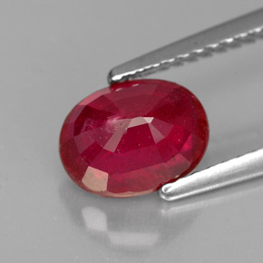 Rubí rojo natural de 1,93 ct, corte óvalo, SI