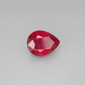 Rubí rojo natural de 1,96 ct, en forma de pera, VS-SI