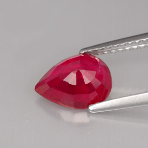 Rubí rojo natural de 1,91 ct, en forma de pera, VS-SI