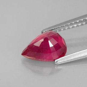 Rubí rojo natural de 1,66 ct, en forma de pera, VS-SI
