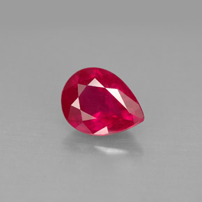 Rubí rojo natural de 1,48 ct, en forma de pera, VS-SI