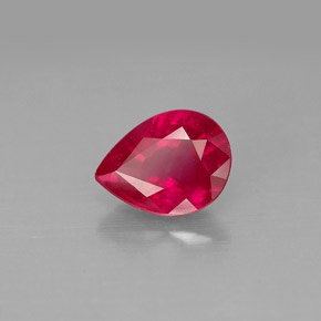 Rubí rojo natural de 1,48 ct, en forma de pera, VS-SI