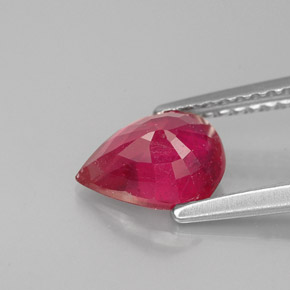 Rubí rojo natural de 1,47 ct, en forma de pera, VS-SI
