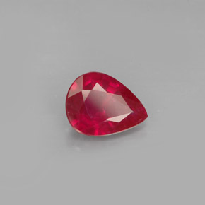 Rubí rojo natural de 1,64 ct, en forma de pera, VS-SI