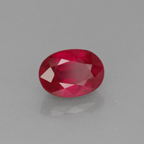 Rubí rojo natural de 1,38 ct, corte óvalo, VS-SI