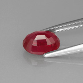 Rubí rojo natural de 1,38 ct, corte óvalo, VS-SI