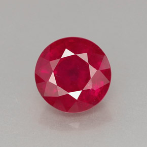 Rubí rojo natural de 2,07 ct, corte redondo, VS-SI
