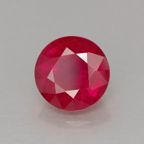 Rubí rojo natural de 2,07 ct, corte redondo, VS-SI