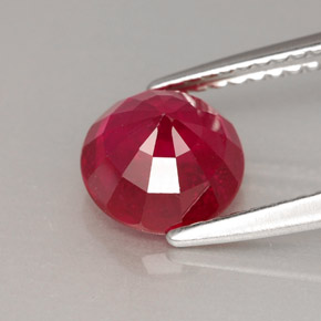 Rubí rojo natural de 2,07 ct, corte redondo, VS-SI
