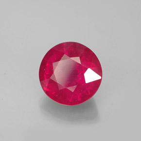 Rubí rojo natural de 1,85 ct, corte redondo, VS-SI