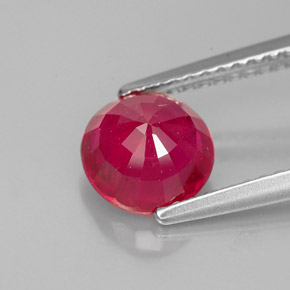 Rubí rojo natural de 1,85 ct, corte redondo, VS-SI