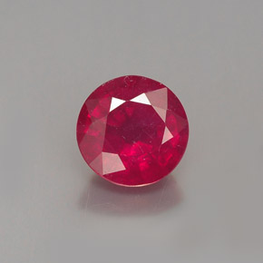 Rubí rojo natural de 1,90 ct, corte redondo, VS-SI