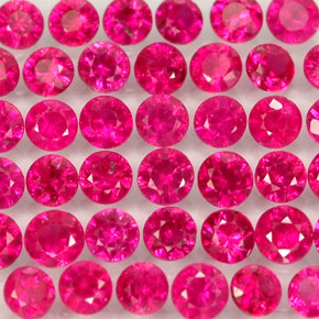 Gemas de rubí rojo natural de  ct, corte redondo, VS-SI
