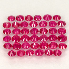 Gemas de rubí rojo natural de  ct, corte redondo, VS-SI