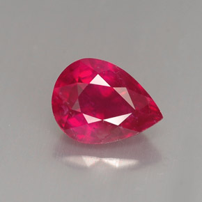 Rubí rojo natural de 1,61 ct, en forma de pera, VS-SI