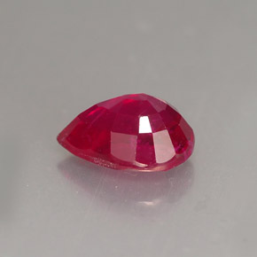 Rubí rojo natural de 1,61 ct, en forma de pera, VS-SI