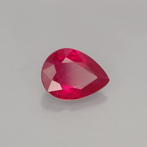 Rubí rojo natural de 1,53 ct, en forma de pera, VS-SI