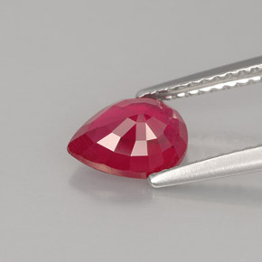 Rubí rojo natural de 1,53 ct, en forma de pera, VS-SI