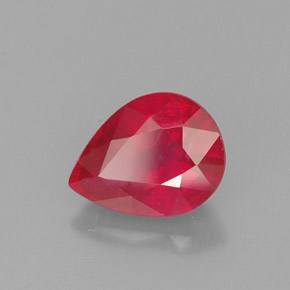 Rubí rojo natural de 1,62 ct, en forma de pera, VS-SI
