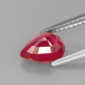 Rubí rojo natural de 1,62 ct, en forma de pera, VS-SI