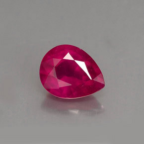 Rubí rojo natural de 1,61 ct, en forma de pera, VS-SI