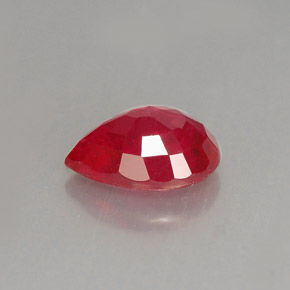 Rubí rojo natural de 1,51 ct, en forma de pera, VS-SI