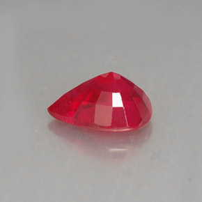 Rubí rojo natural de 1,37 ct, en forma de pera, VS-SI