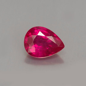 Rubí rojo natural de 1,31 ct, en forma de pera, VS-SI