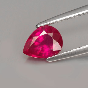 Rubí rojo natural de 1,31 ct, en forma de pera, VS-SI
