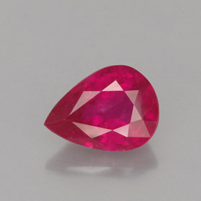 Rubí rojo natural de 1,54 ct, en forma de pera, VS-SI