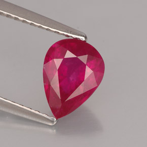 Rubí rojo natural de 1,54 ct, en forma de pera, VS-SI