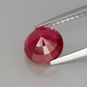 Rubí rojo natural de 1,40 ct, corte redondo, VS-SI