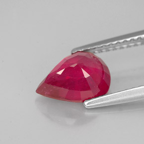 Rubí rojo natural de 1,91 ct, en forma de pera, VS-SI
