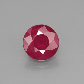 Rubí rojo natural de 1,87 ct, corte redondo, VS-SI