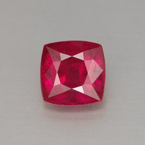 Rubí rojo natural de 1,72 ct, corte cojín, VS-SI
