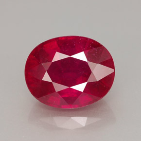 Rubí rojo natural de 4,10 ct, corte óvalo, VS-SI