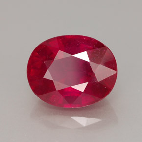 Rubí rojo natural de 4,10 ct, corte óvalo, VS-SI