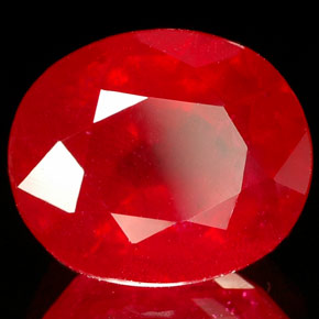 Rubí rojo natural de 4,56 ct, corte óvalo, SI